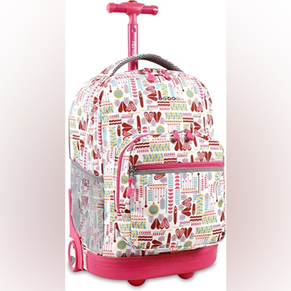 J World New York Sunrise Rolling Backpack